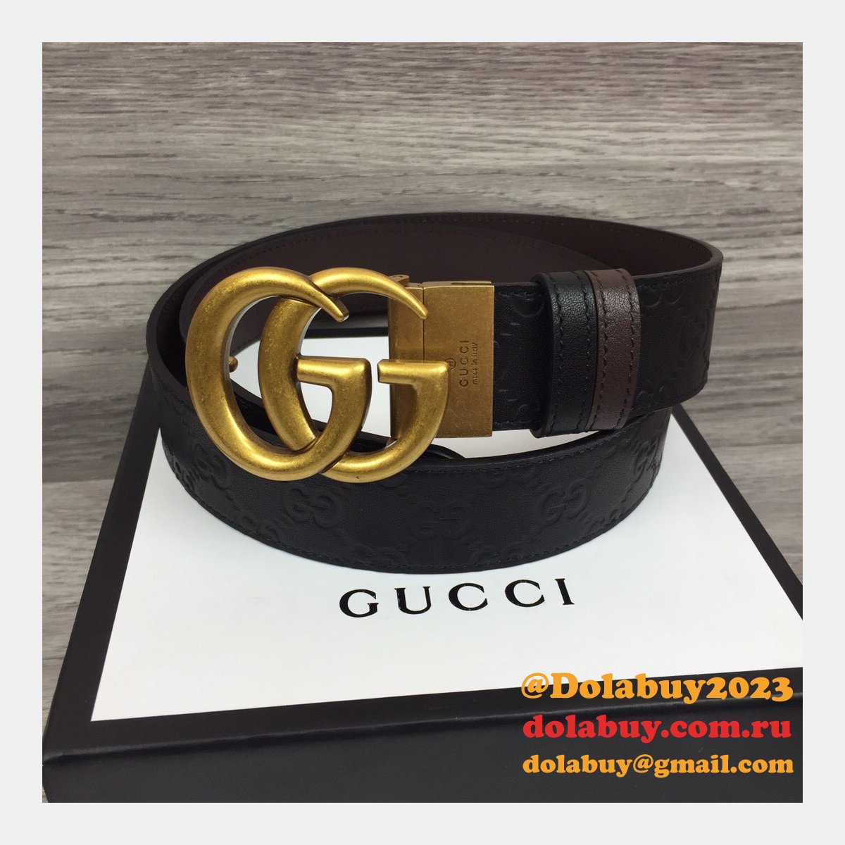 Gucci Belt With Double G Buckle 37MM-1 Knockoff