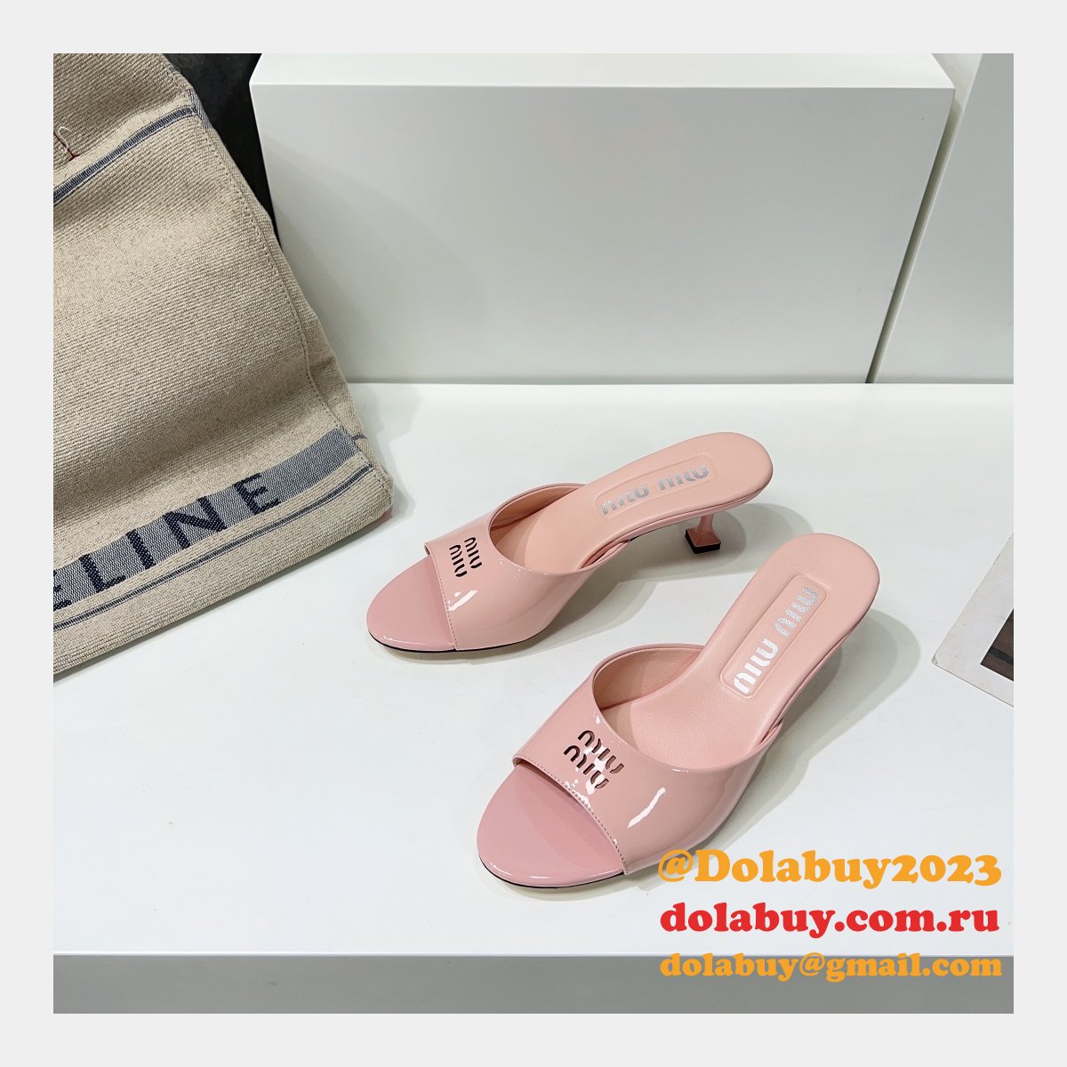 Miu Miu New Low Heel Slippers Buy The Best Product Replica Shoes
