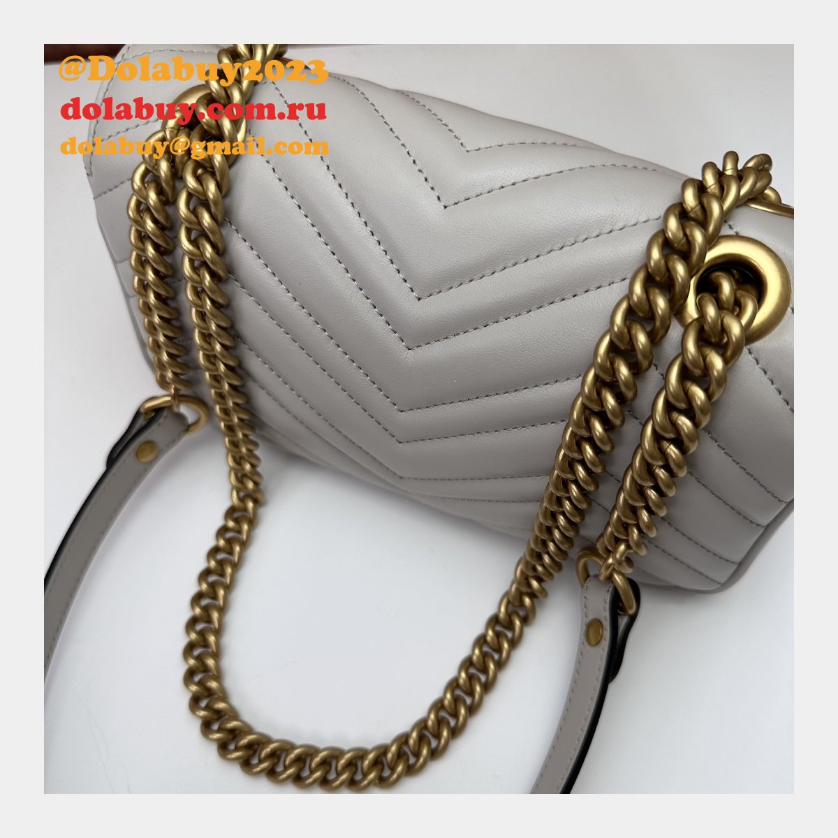 Grey GG Marmont 446744 Mini Matelassé Gucci Replicas Bag
