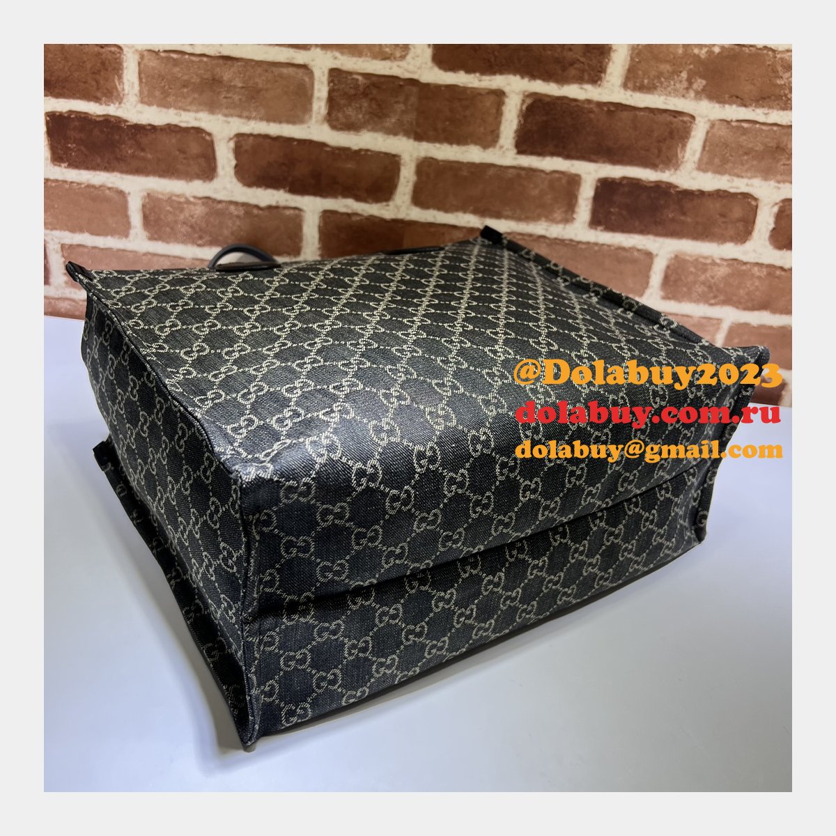 Ophidia GG 772184 Gucci Designer Knockoff Tote Black Fabric Bag