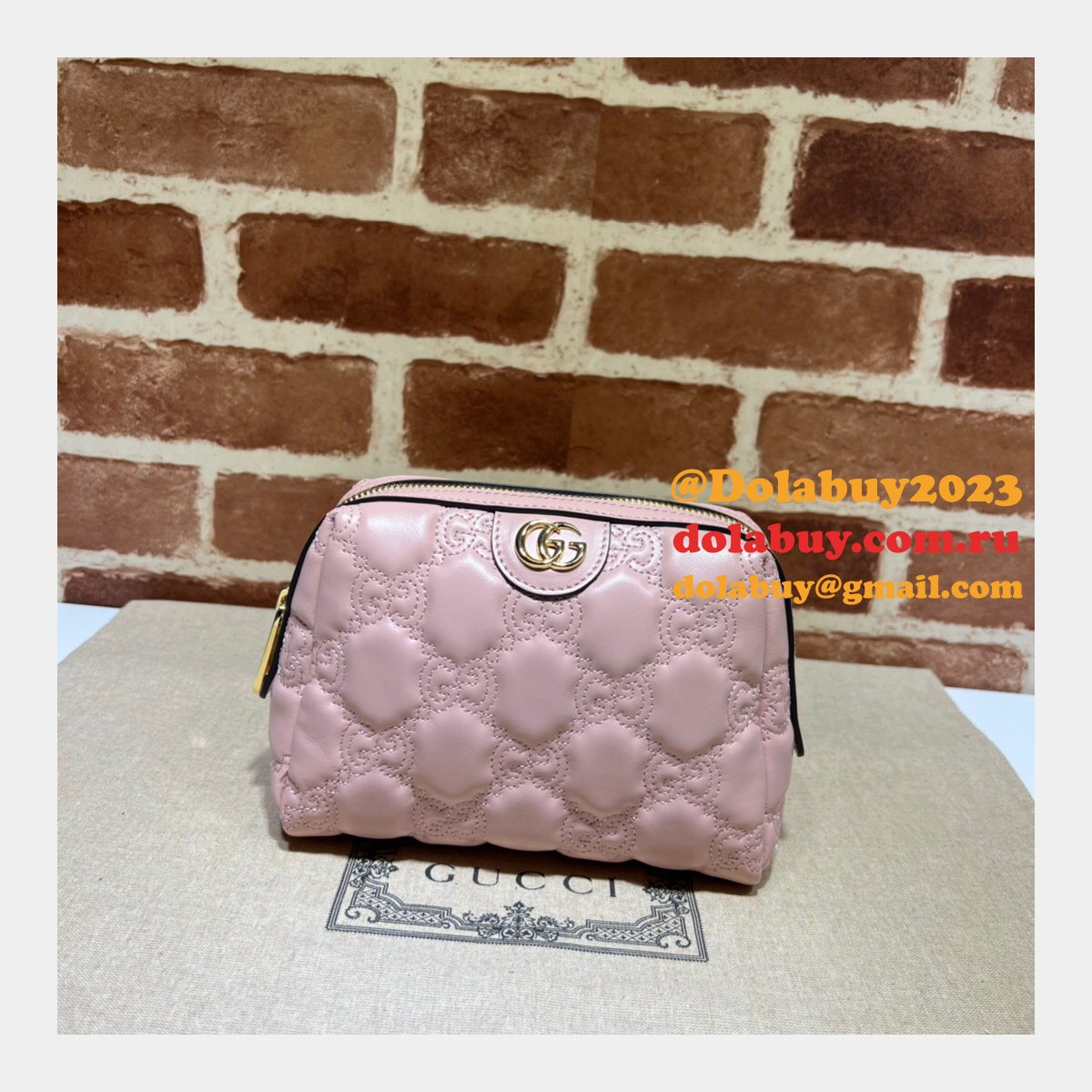 Designer Gucci GG Matelassé beauty 726047 case Bag