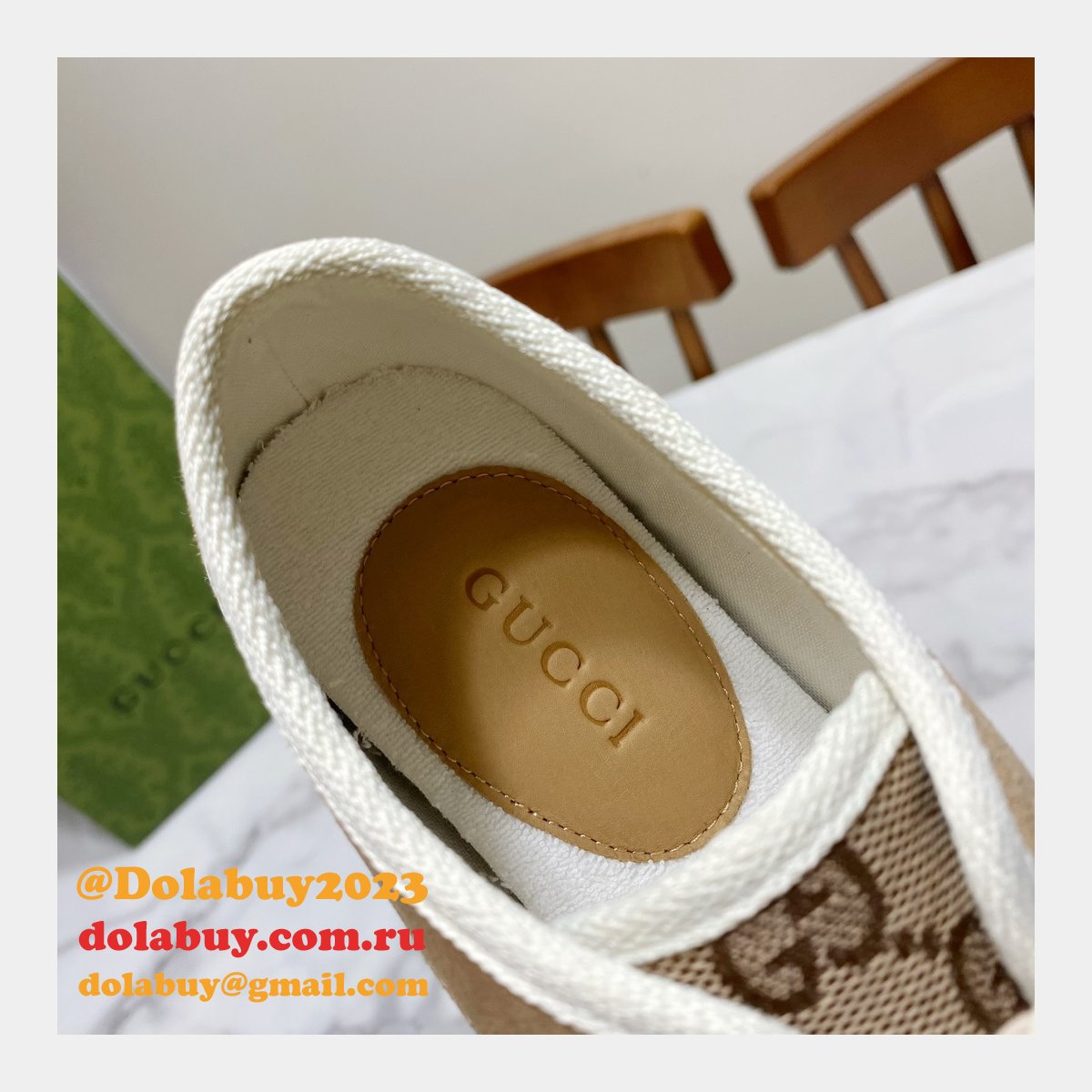 Perfect Dolabuy 1:1 Mirror Replica Gucci GG Canvas Shoes