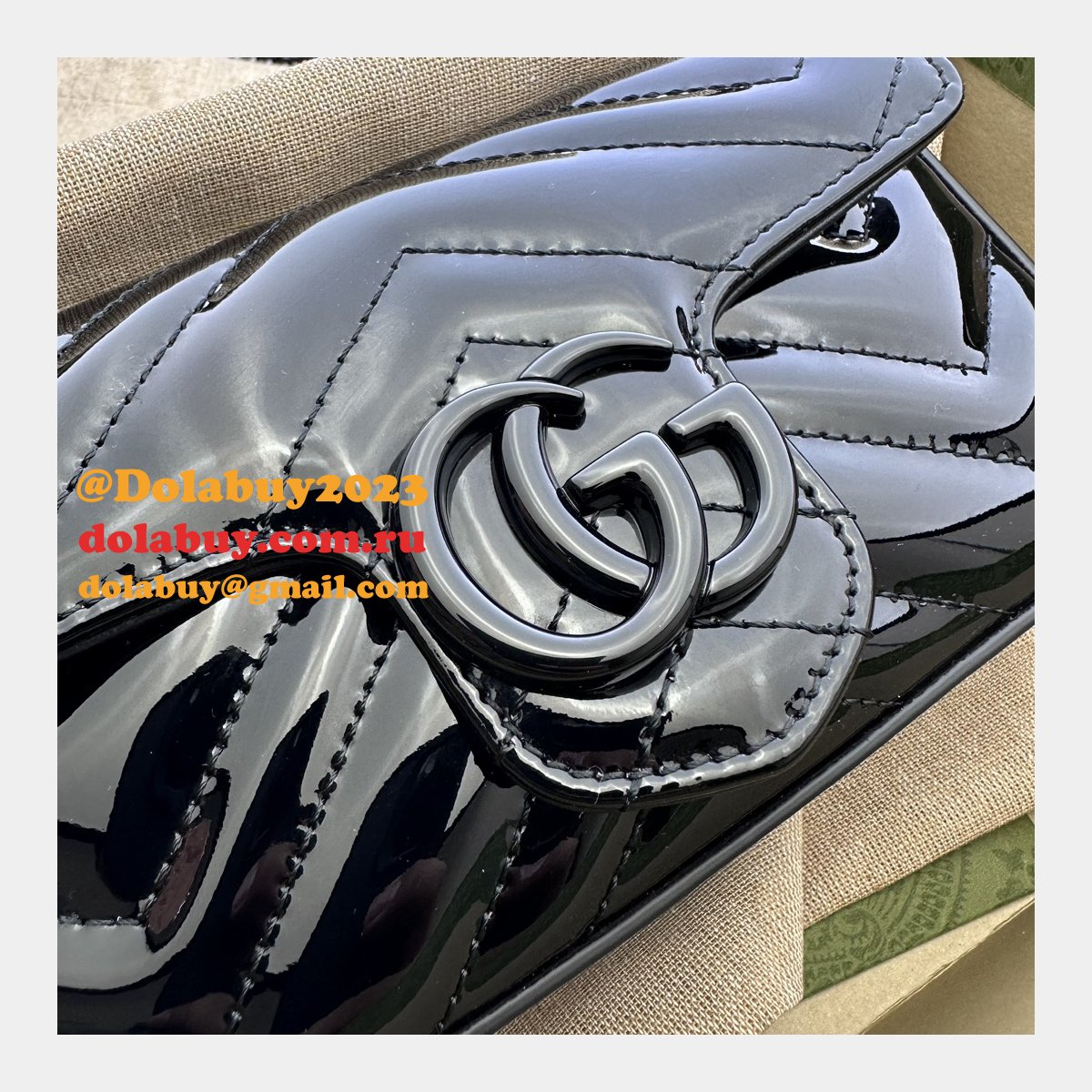 High Quality GG Marmont Super Replica Gucci 476433 Black Bag