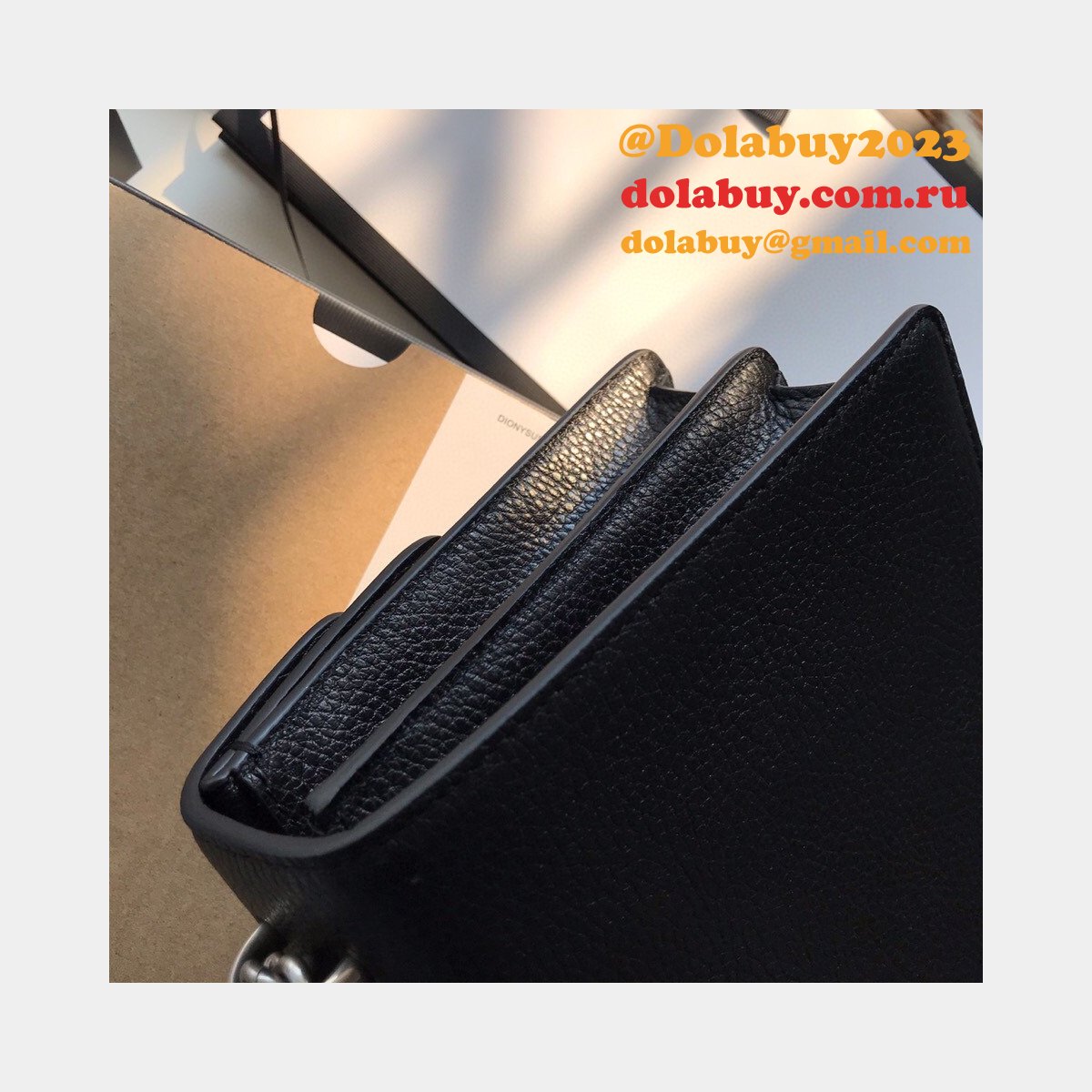 Wholesale Replica Gucci 400249 Dionysus GG Supreme Shoulder Black Bag