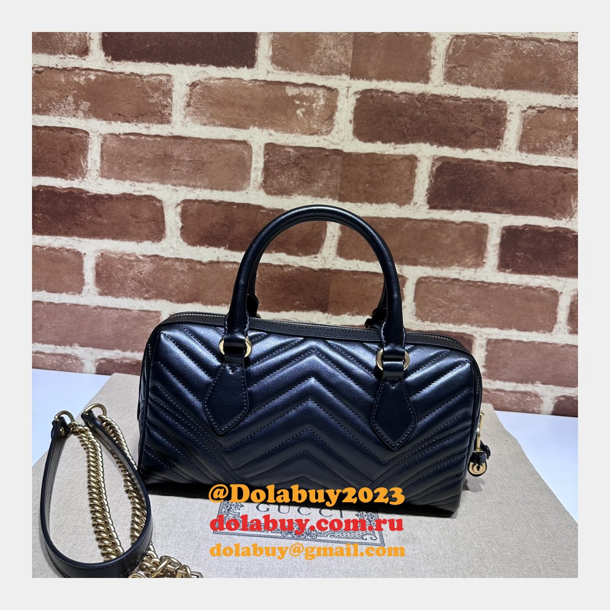 Gucci Top Quality GG Marmont Top Handles Replica 746319 Bag