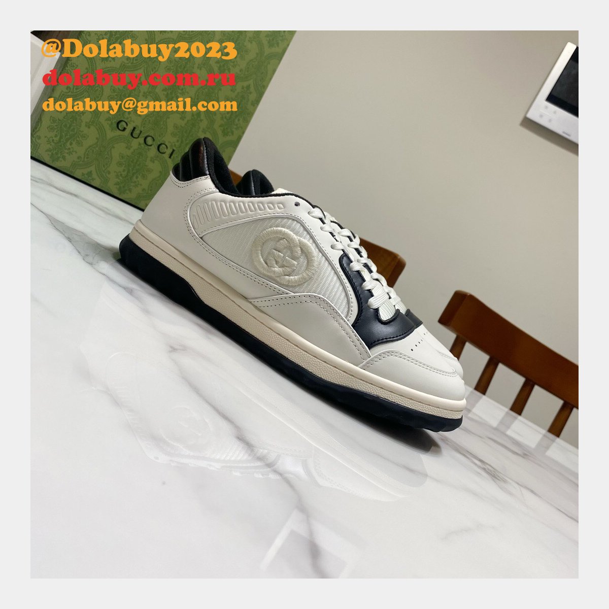 Gucci Replica Inspired Mac80 Leather Low-top Sneakers 1:1 Mirror Shoes