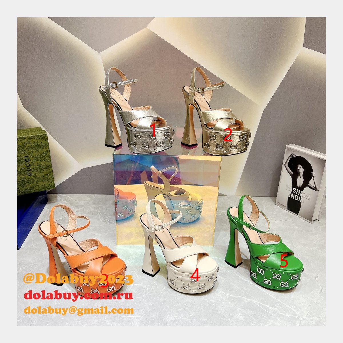 High Quality Replicas Gucci 1:1 Mirror Sandals High Heels Shoes