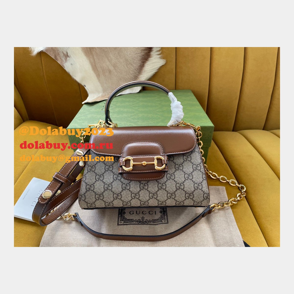 Fake Gucci Horsebit 1955 Top Handle Hot On Sale 703848 Bag