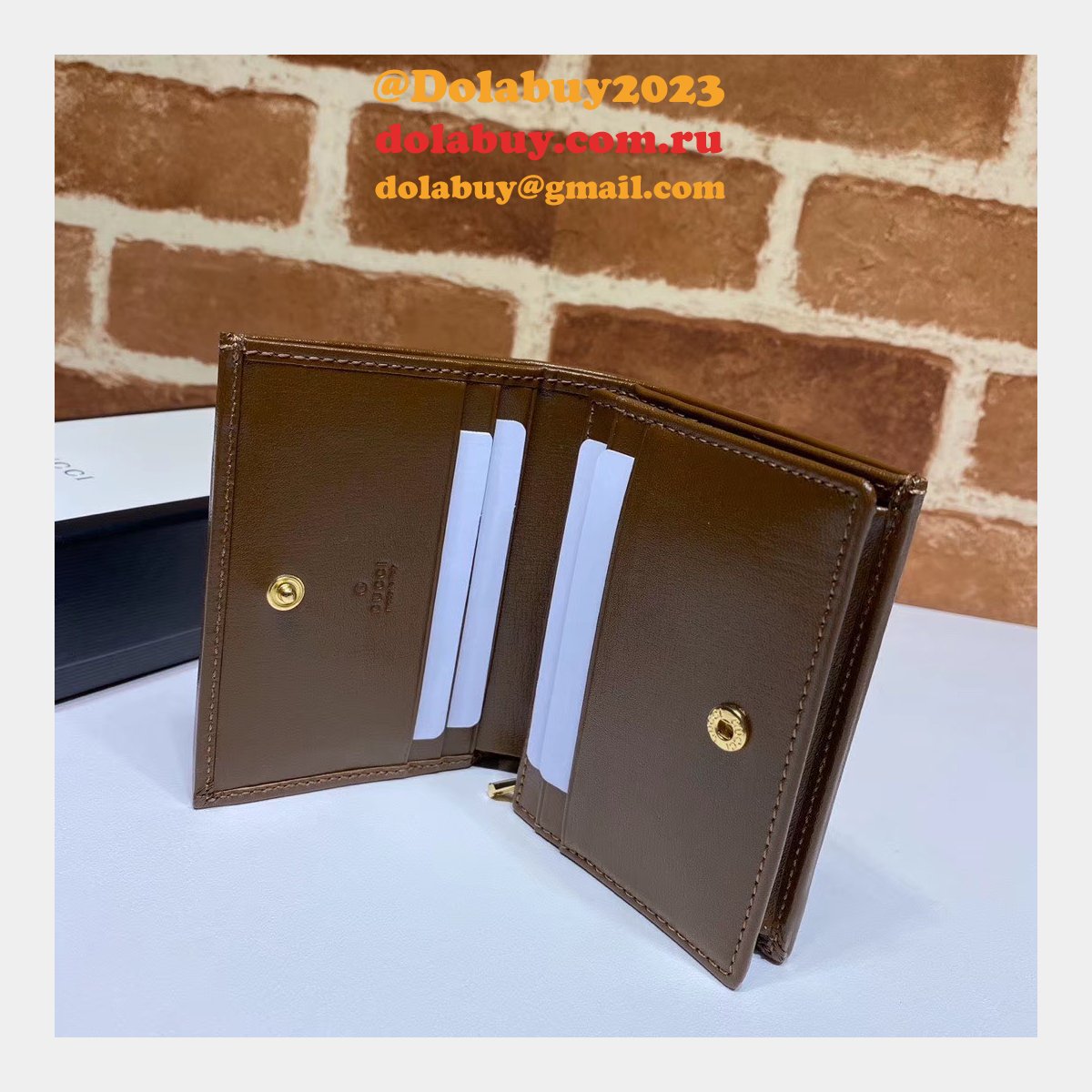 Top Quality Gucci Beige Fake 1955 Horsebit card case 621887 wallet