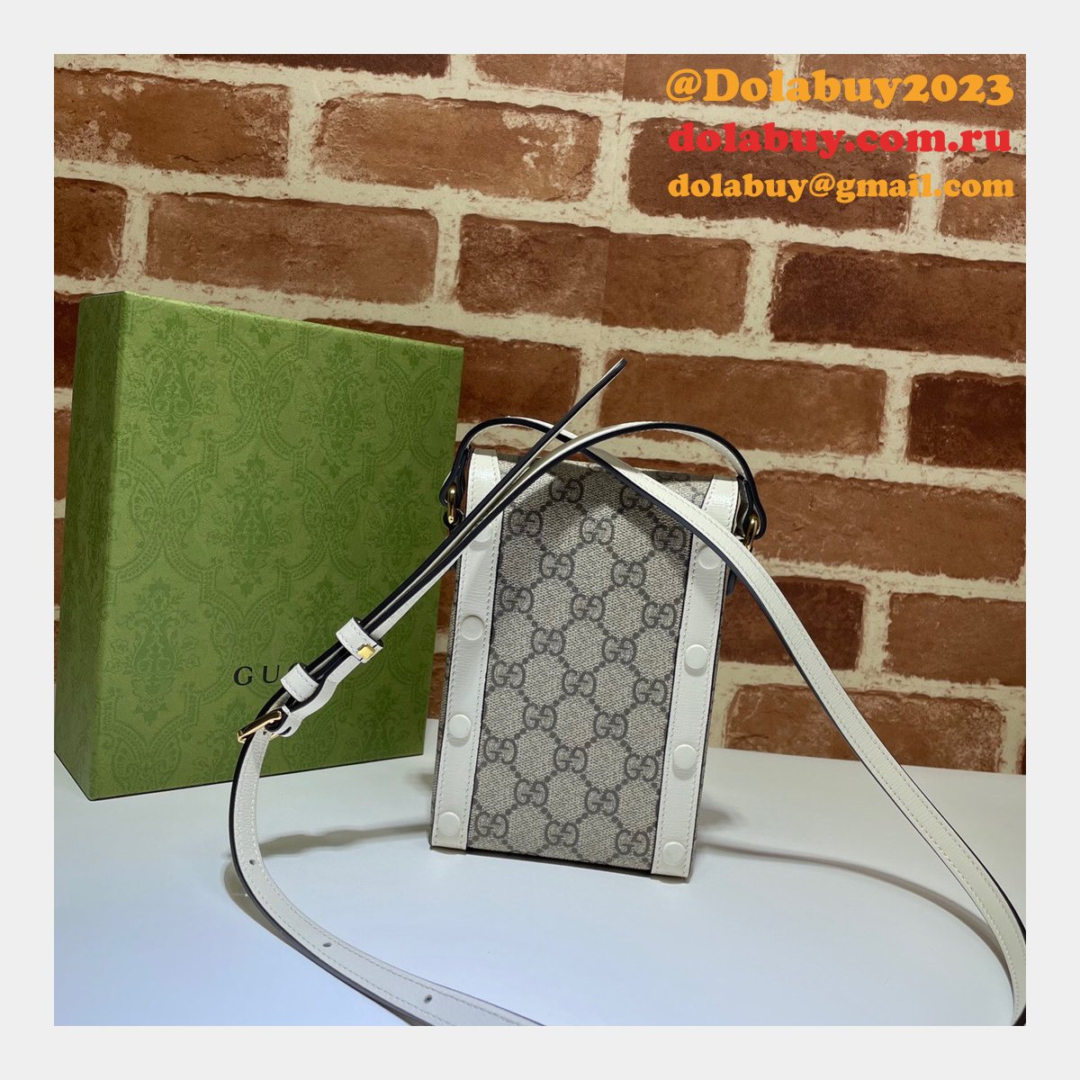 White Replica Gucci Horsebit 1955 mini Top Quality 625615 bag