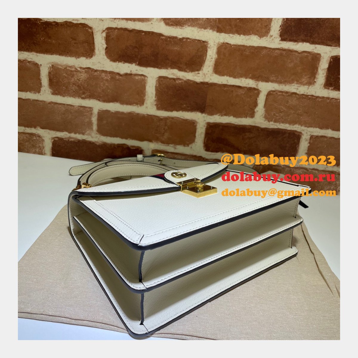 Gucci Black/Cream Ophidia small top handle Replica bag