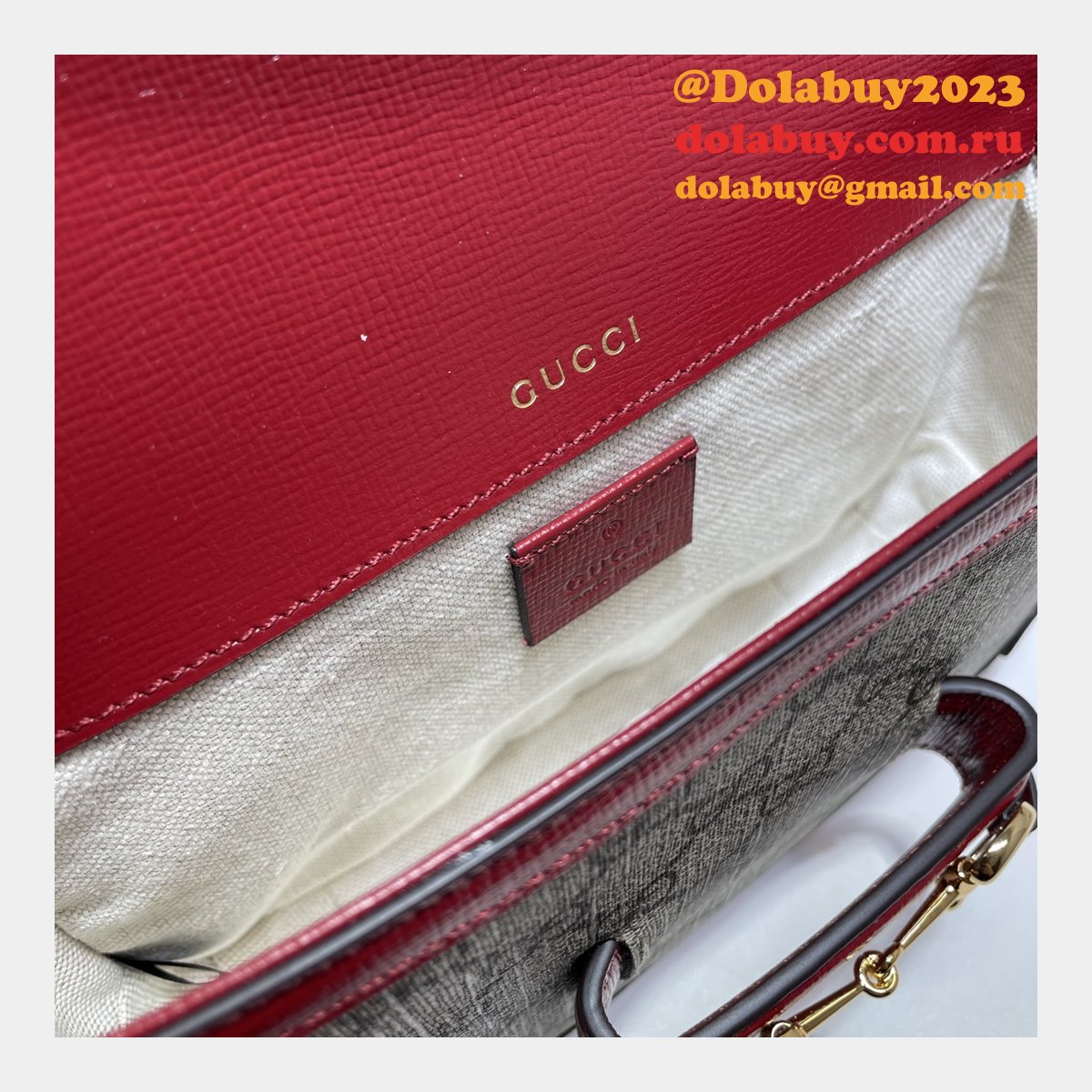 Luxury Gucci Horsebit 1955 Shoulder 658574 Red Bags for Women