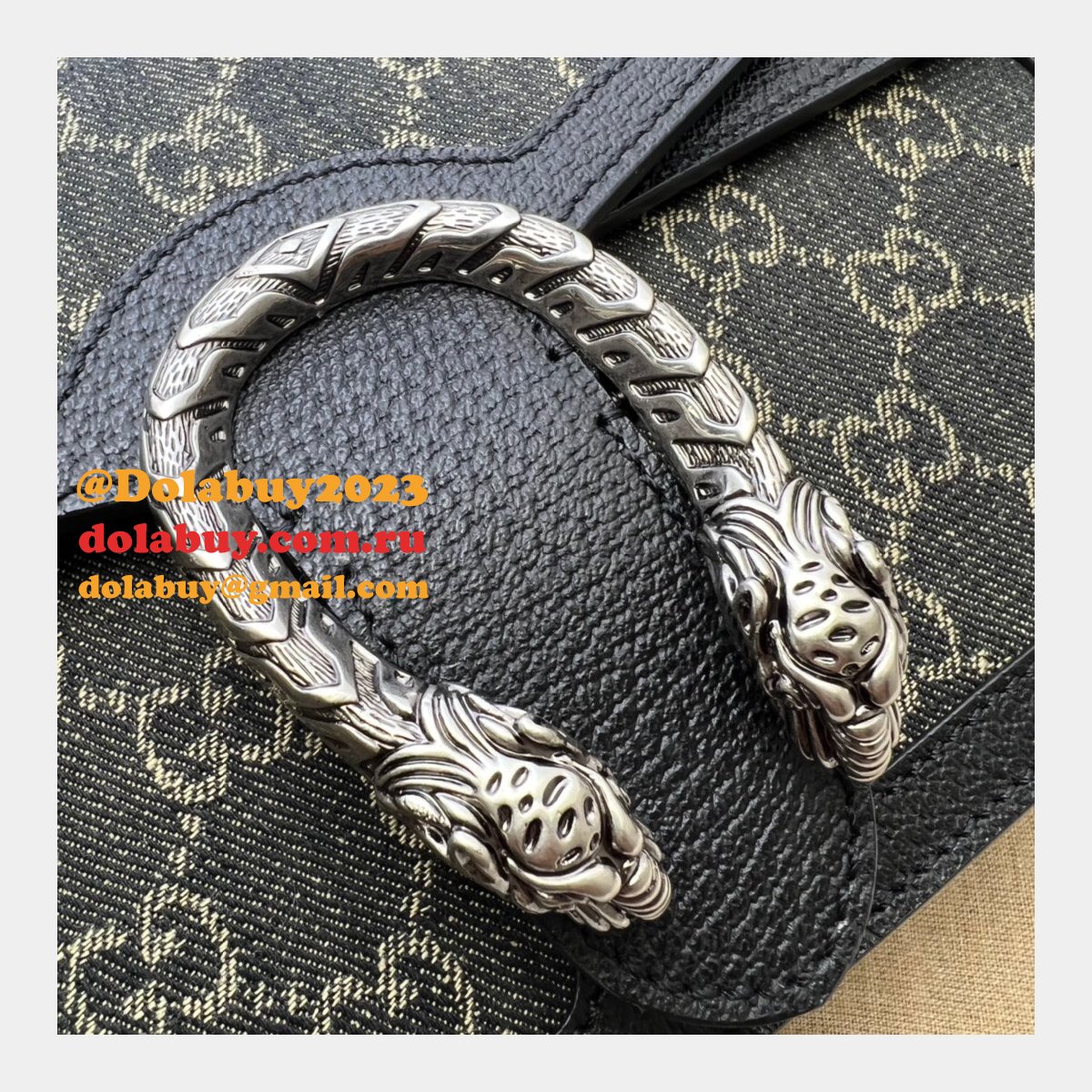 The highest quality Gucci Dionysus GG Supreme Shoulder Bag 400249 Black