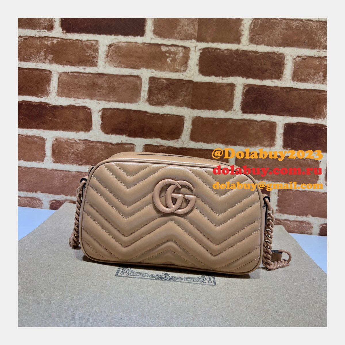 Gucci 447632 Marmont Replica Shoulder Emerald Leather Bag