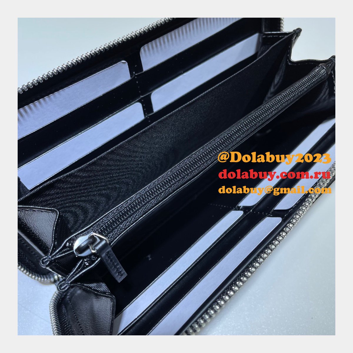Gucci Replica 428736 UK Black Zip Around Wallet Purse Plated