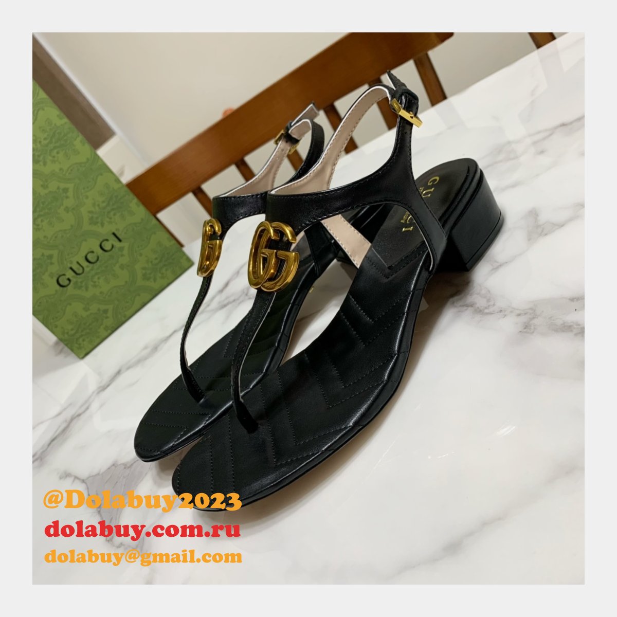 The Best Fake Sandals 1:1 Mirror Top Quality Black Shoes