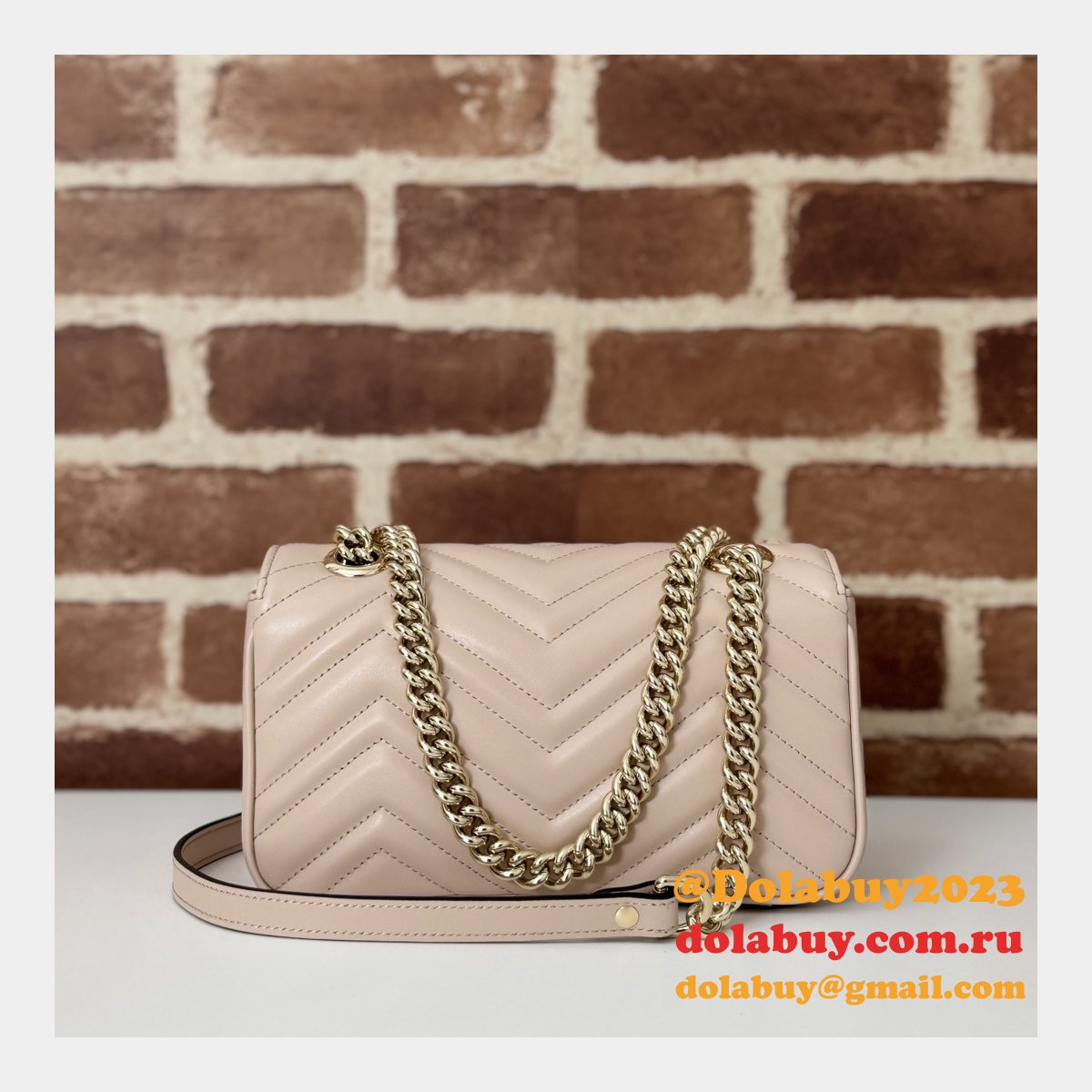 Gucci Top Quality 446744 GG Marmont Crossbody Matelassé Bag