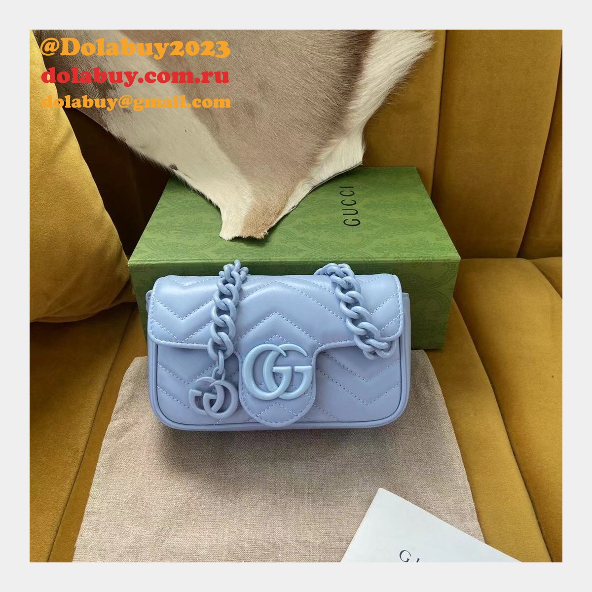 Knockoff Gucci GG Marmont matelassé leather super 699757 bag