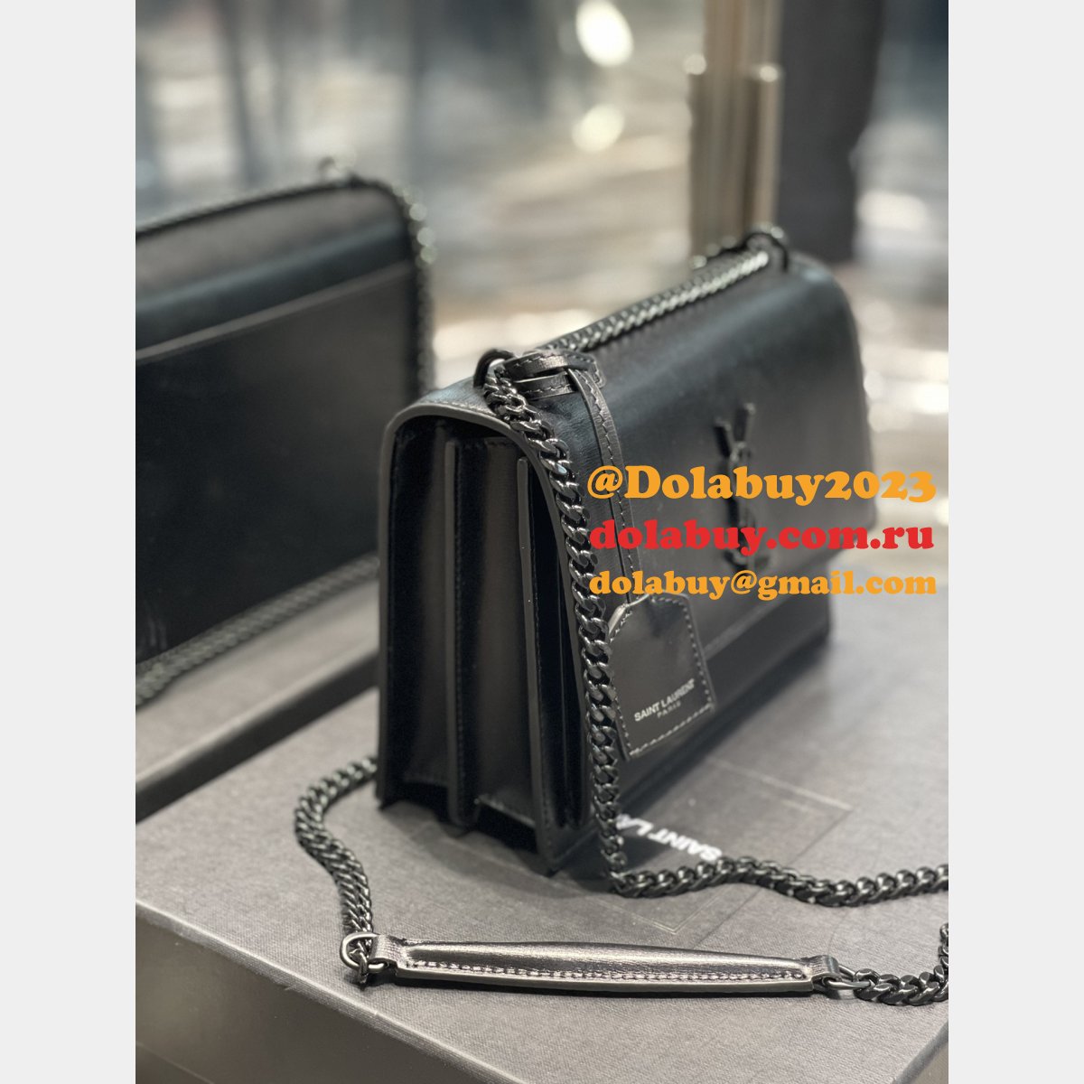 Shop Saint Laurent Sunset Mono Crossbody Bag 22CM 422906