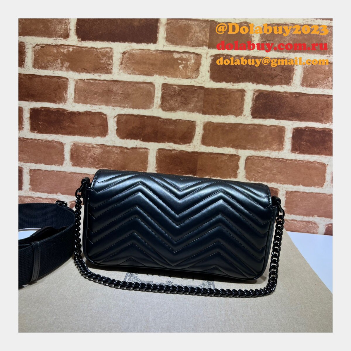 Gucci 1:1 High Quality Replica GG Marmont Shoulder 734814 Bag