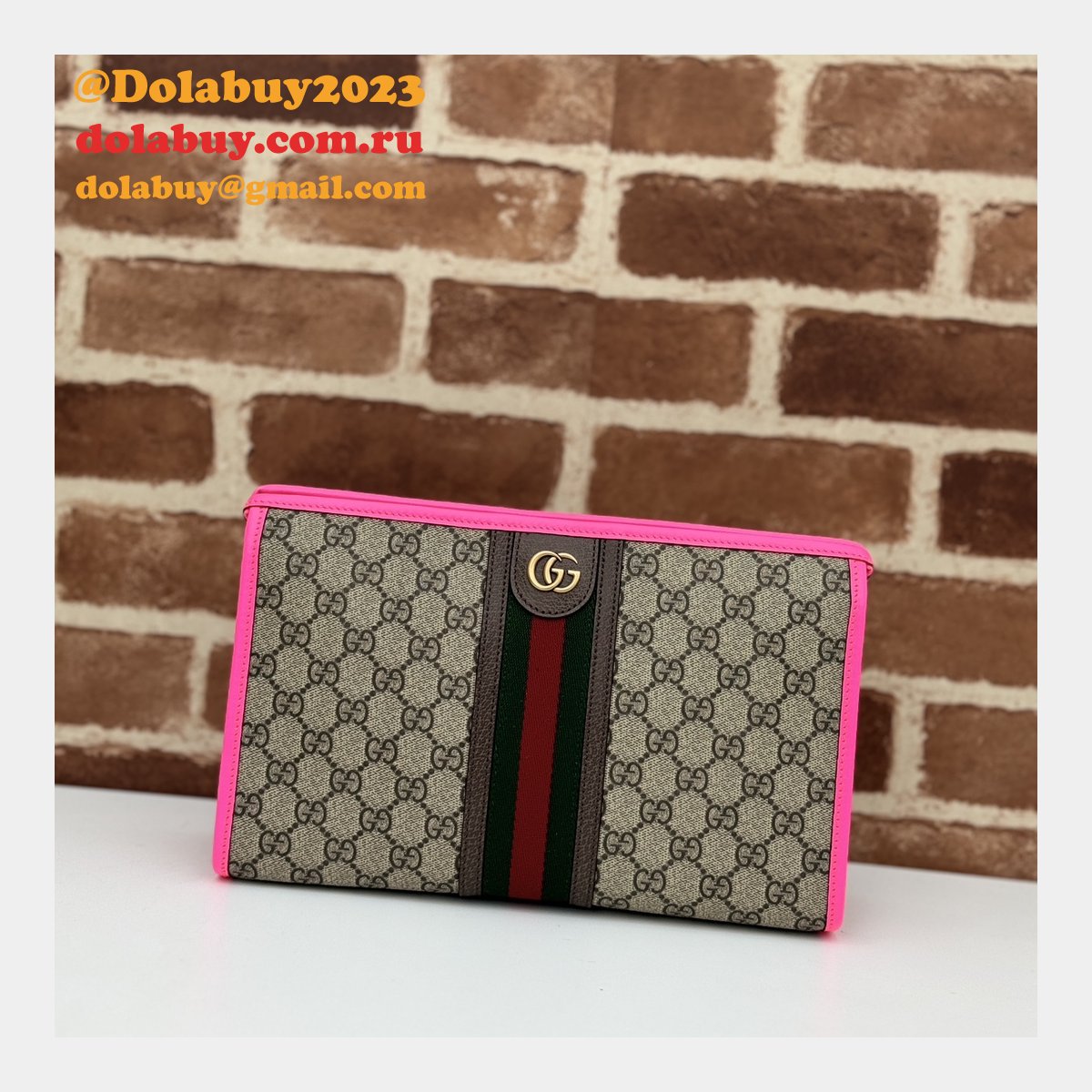 Designer Gucci Replicas 598234 Duplicate GG Supreme Ophidia Toiletry Case