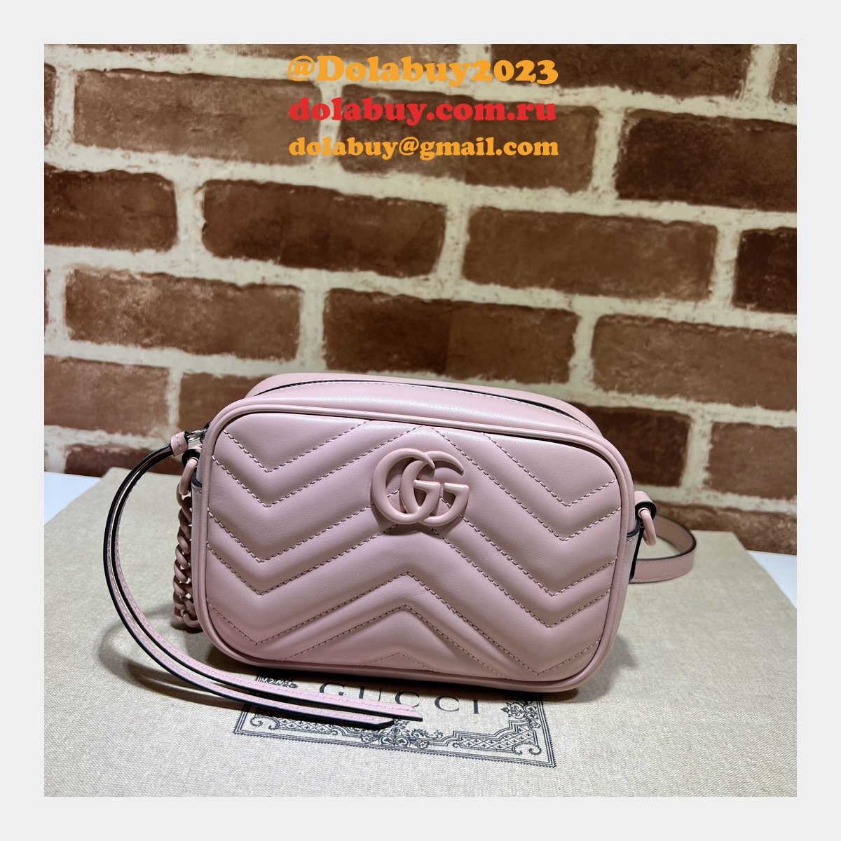 Designer Gucci Luxury Camera 634936 GG Marmont mini shoulder black bag