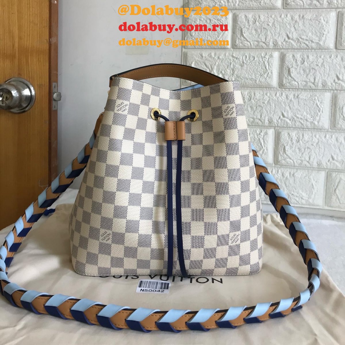 Replicas Louis Vuitton Best NéoNoé MM Damier Azur Canvas  N50042 Bag