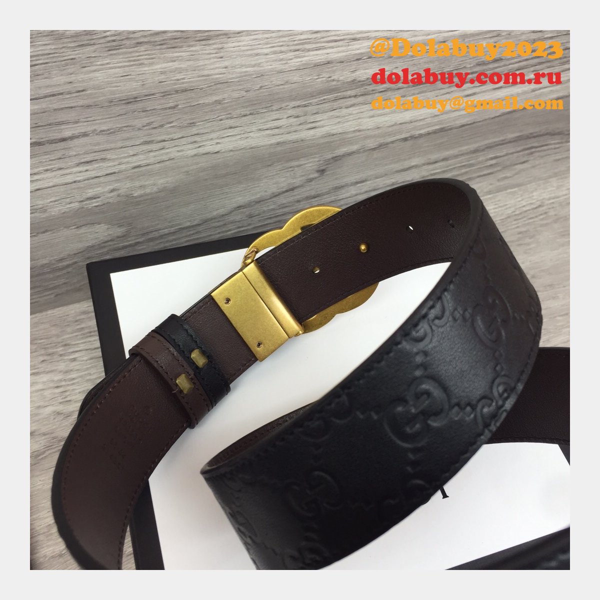 Gucci Belt With Double G Buckle 37MM-1 Knockoff