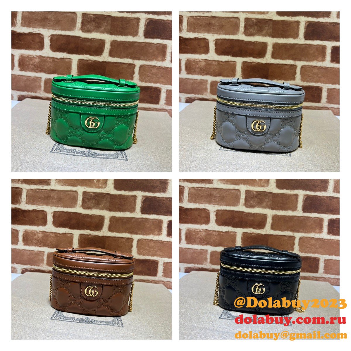 Best Gucci 723770 AAA Fake GG Matelassé Top Handle Bag