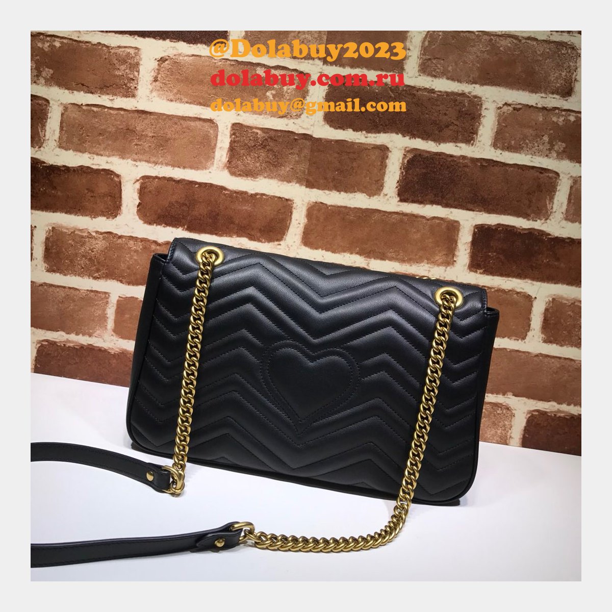 WHOLESALE GUCCI REPLICAS BEST 447633 LEATHER GG MARMONT