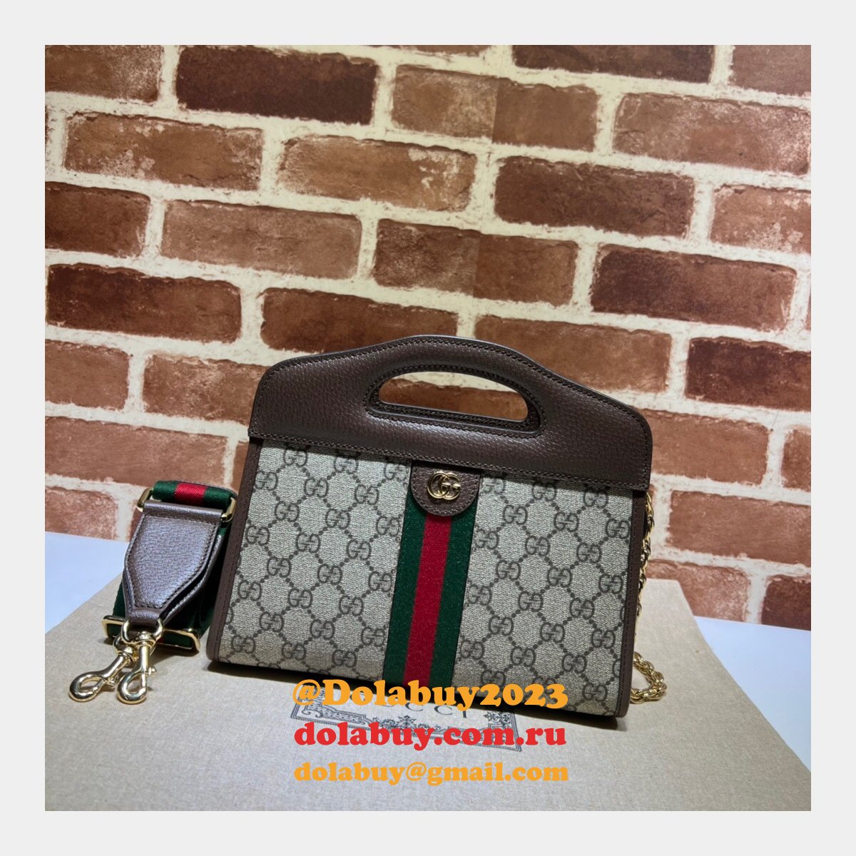 Gucci 1:1 replica 693724 Ophidia small tote with Web Top Handle Bag