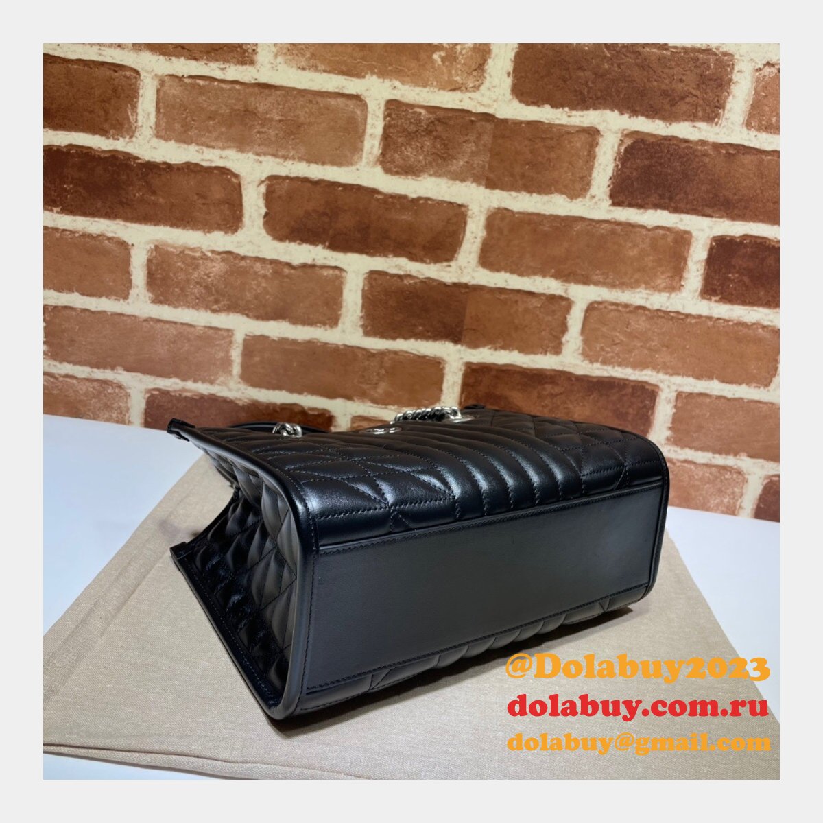 Replica Gucci 681483 GG Marmont Black Sale Bolsa Bag