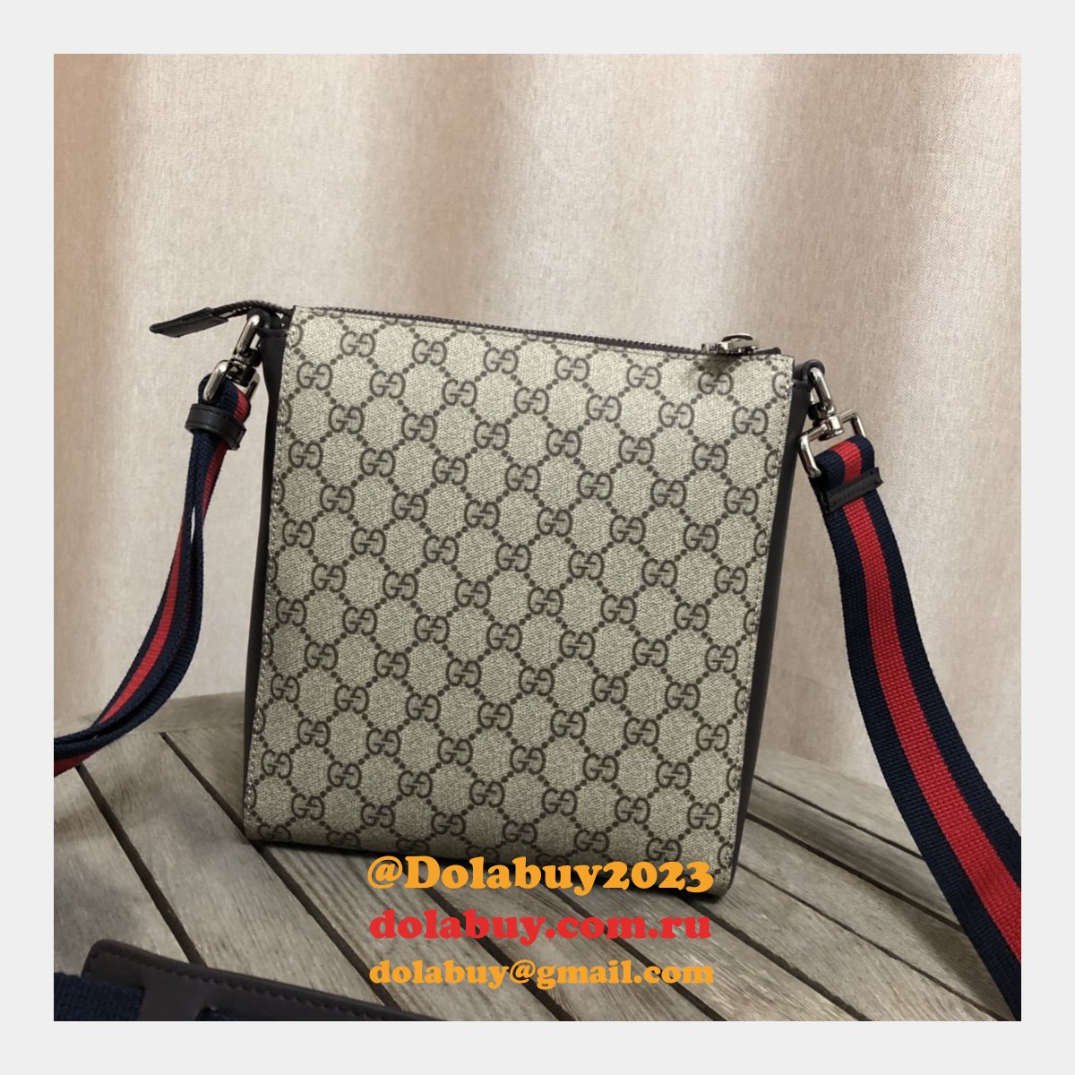 Replica Gucci 7 Star GG Supreme Gray Small Messenger 523599 Bag