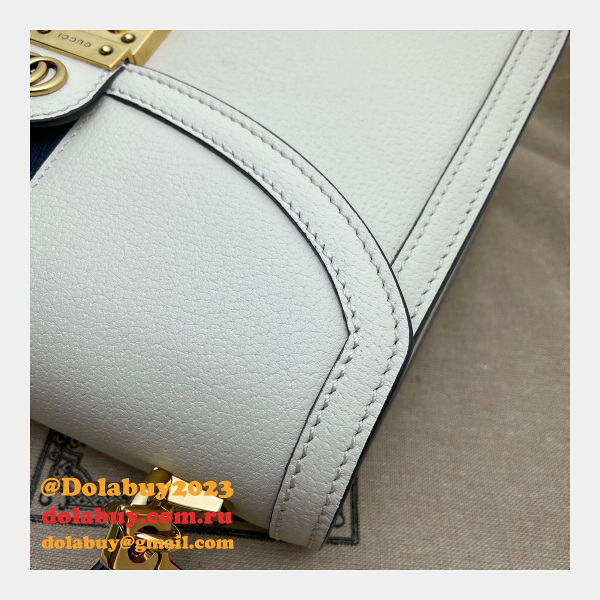 Gucci Black/Cream Ophidia small top handle Replica bag