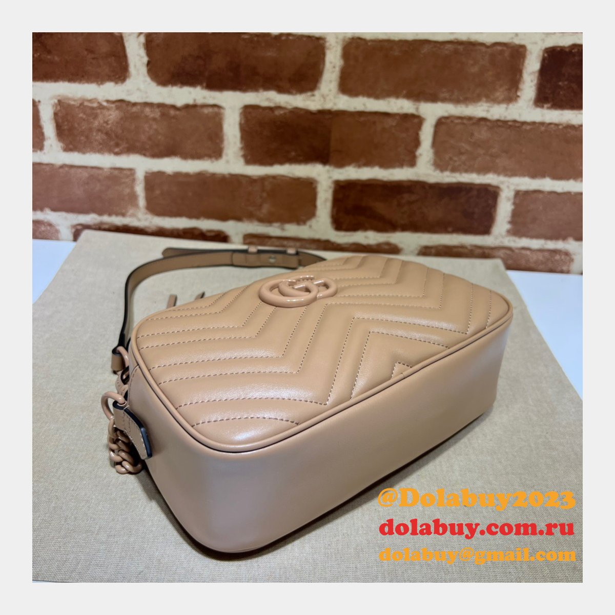 Gucci 447632 Marmont Replica Shoulder Emerald Leather Bag