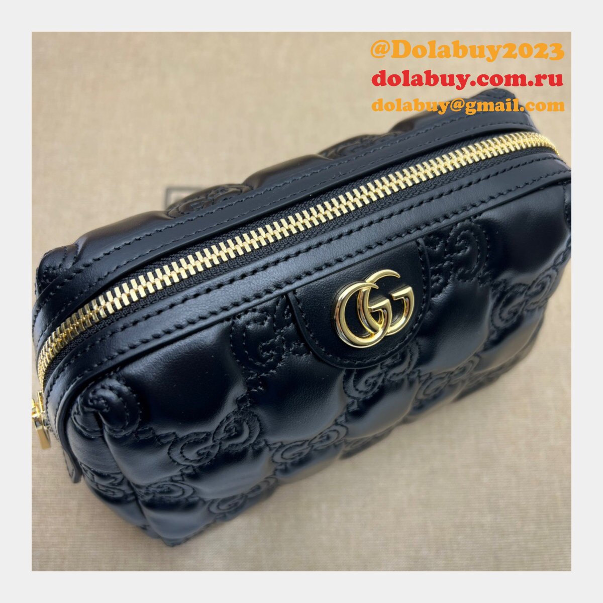 Designer Gucci GG Matelassé beauty 726047 case Bag