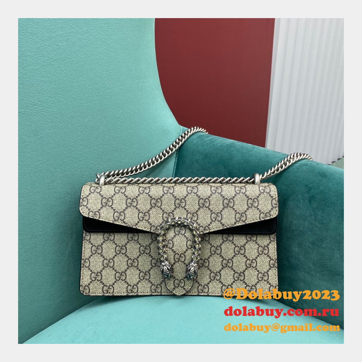 Top Gucci Dionysus small chain shoulder 499623 black