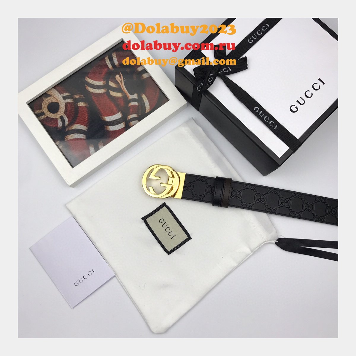 Fake Gucci 37MM Double G leather Replica belt