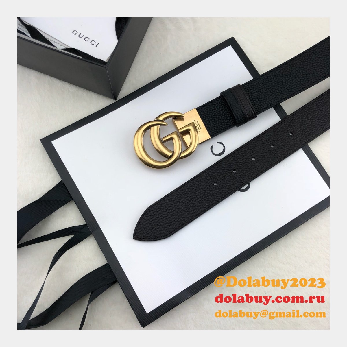 AAA+ Gucci 38mm Replica GG sliver/golden black Belt