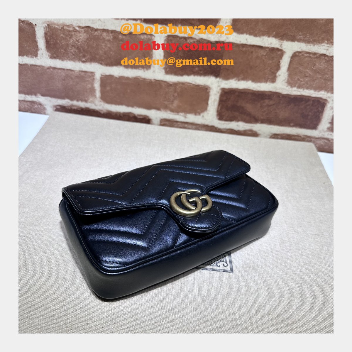 GG Marmont Gucci Replica Card Case Chain Wallet 751526 Bag