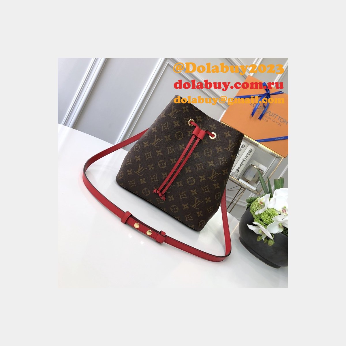Louis Vuitton High Quality Monogram Canvas Leather Handbag Neonoe M44021