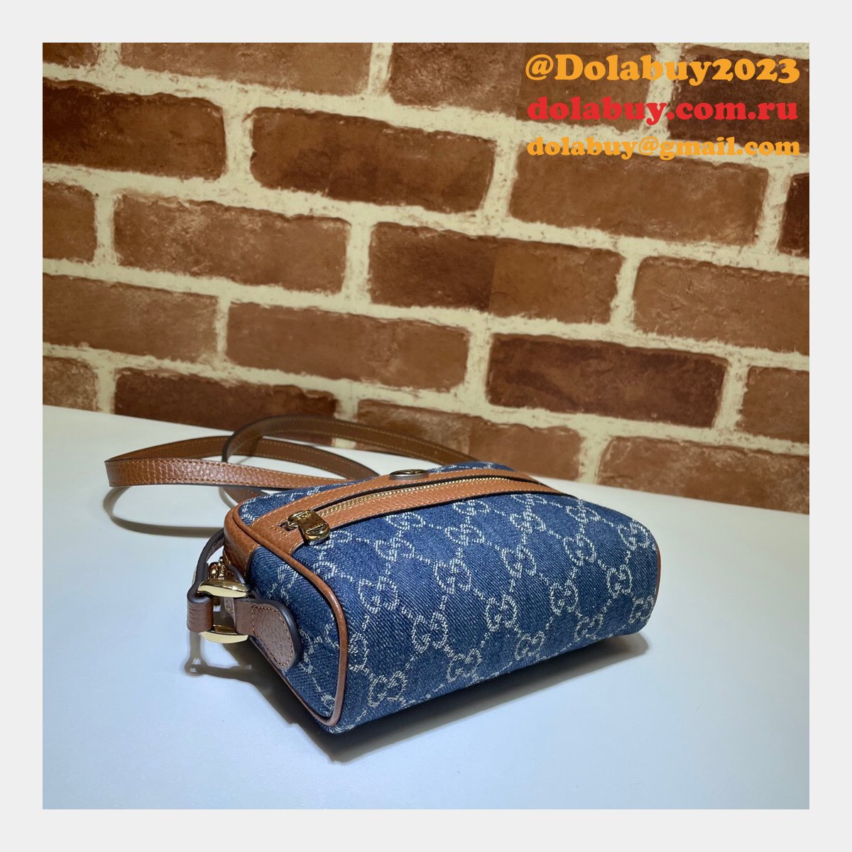 Gucci Replica 517350 Ophidia GG mini blue bag