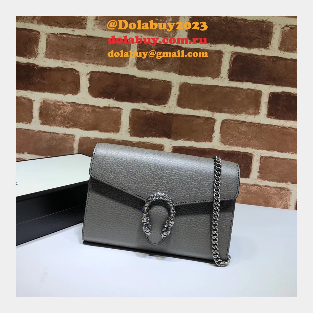 Cheap Gucci Dionysus Leather Mini Chain Bag 401231 Black