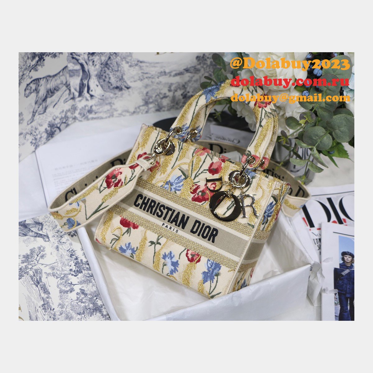 High Quality lady dior 24cm Christian bag replica sale online
