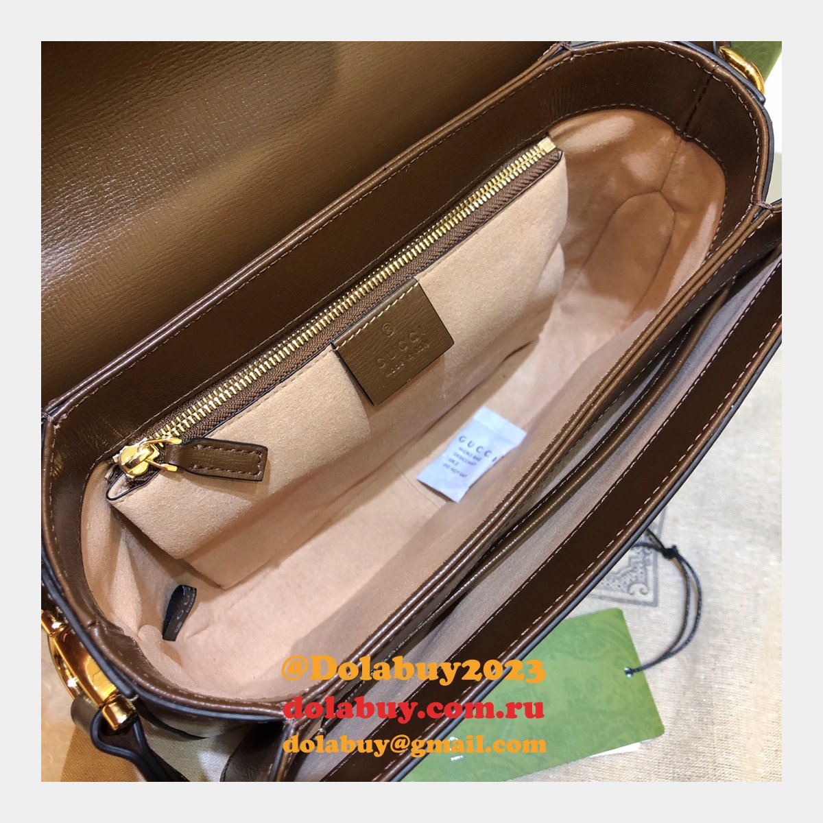 Gucci Replica GG Horsebit 1955 shoulder 602204 Brown bag