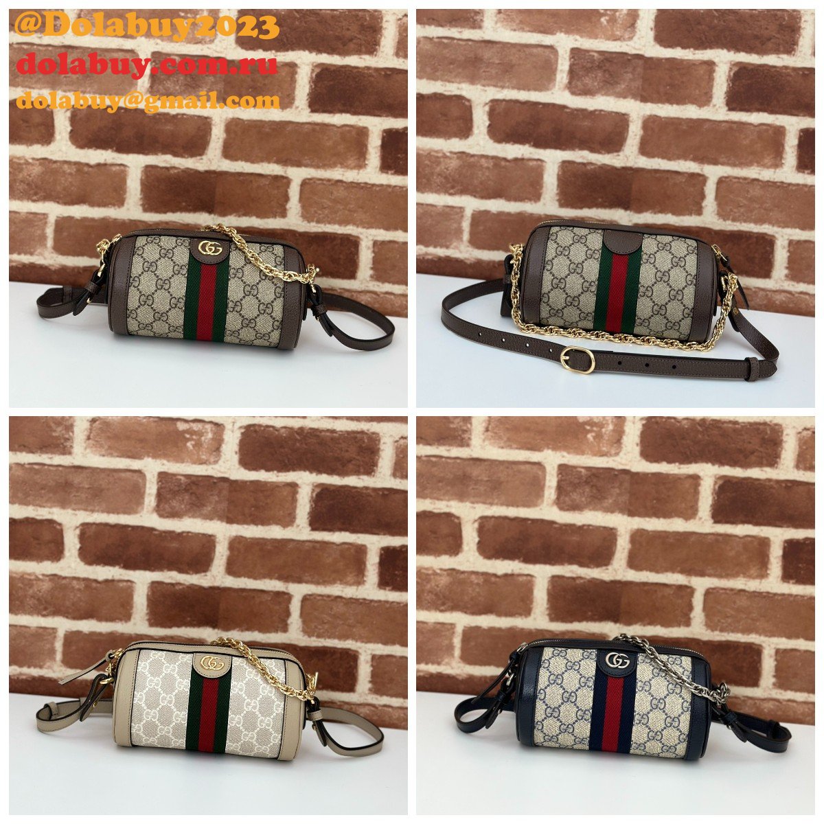Gucci Designer Ebony Supreme 795208 Ophidia Mini Shoulder Fake Bag