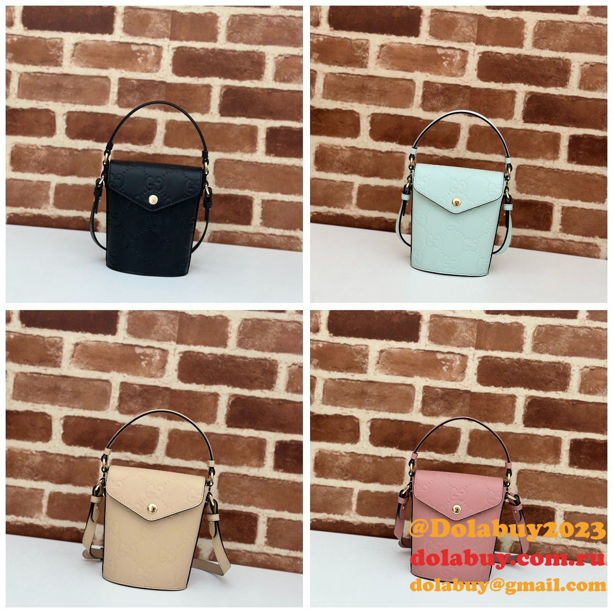 Gucci 772795 UK Embossed Top Handle Replicas Shoulder Bag