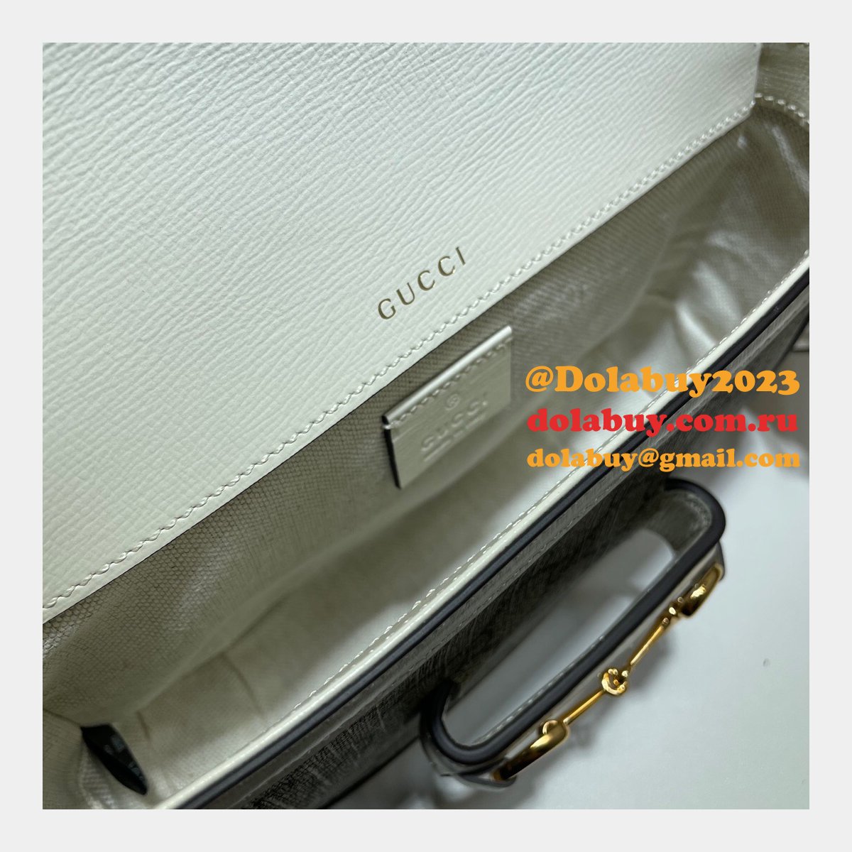 Gucci Replicas Horsebit 1955 mini bag white
