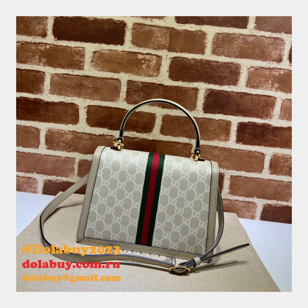 AAA+ Gucci 651055 Ophidia small top handle fake bag with Web