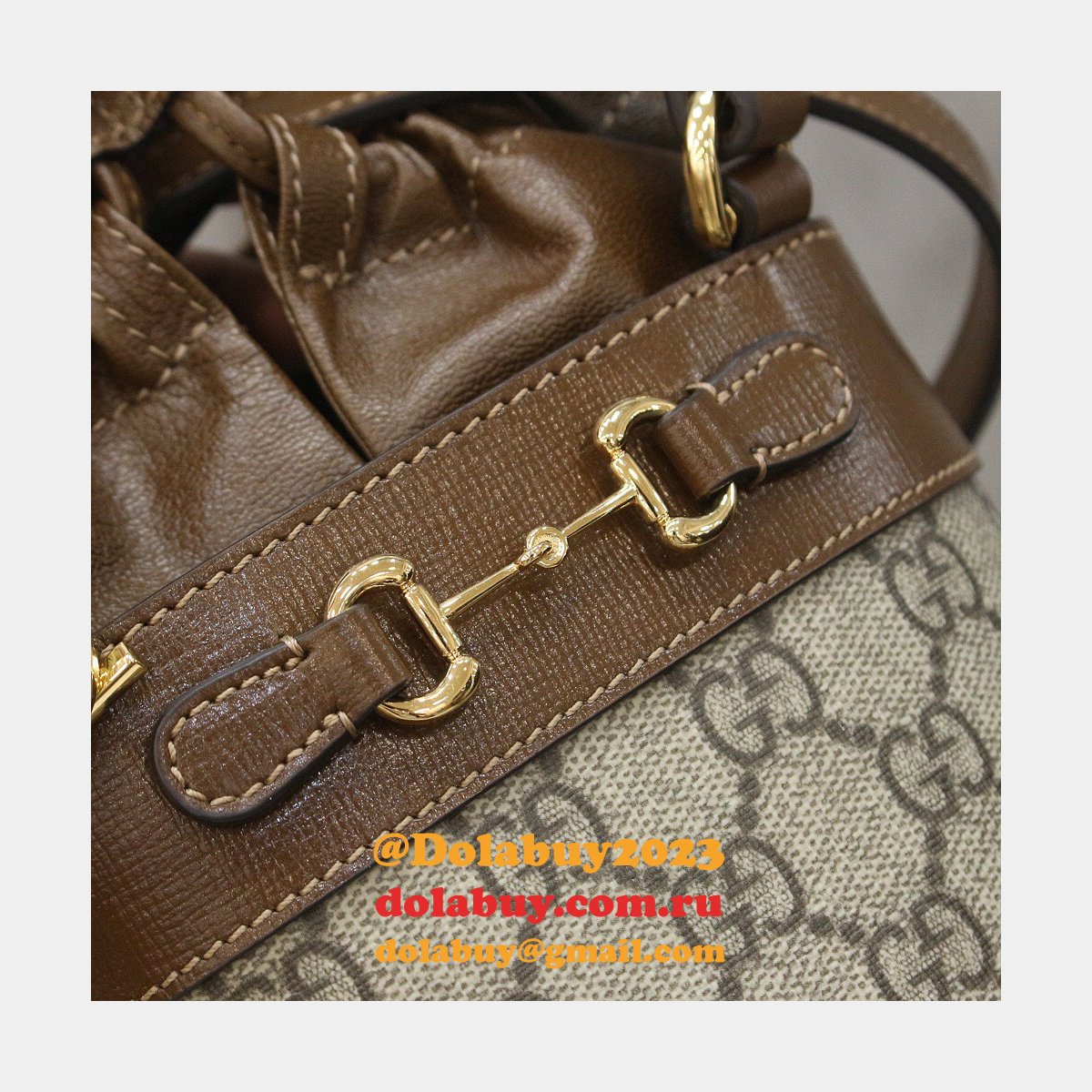 Gucci 637115 Replicas Horsebit 1955 small bucket bag